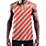 Christmas Candy Cane Stripes Print Training Tank Top
