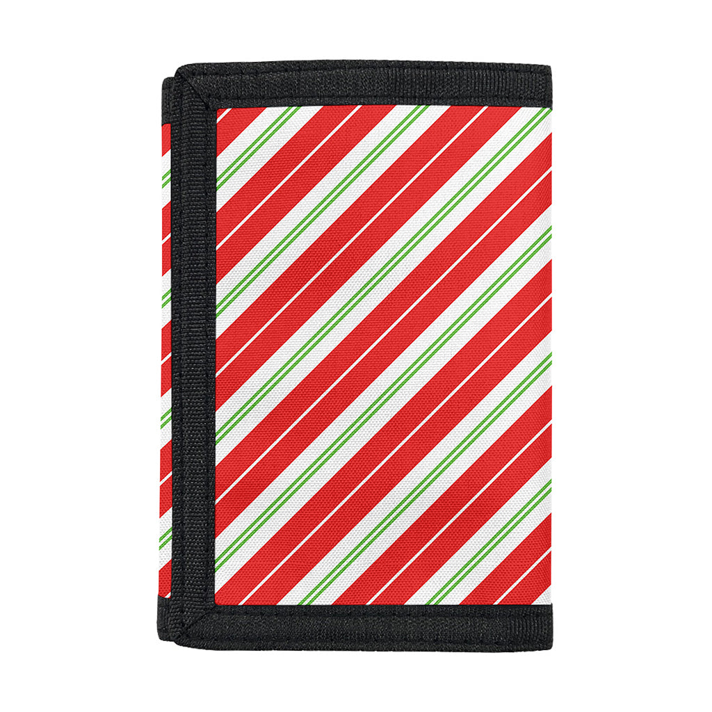 Christmas Candy Cane Stripes Print Trifold Wallet