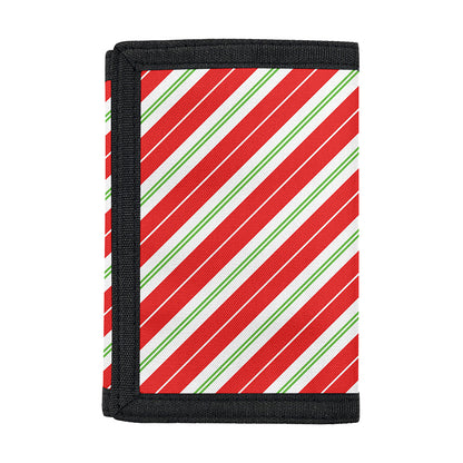 Christmas Candy Cane Stripes Print Trifold Wallet