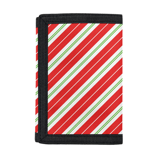 Christmas Candy Cane Stripes Print Trifold Wallet