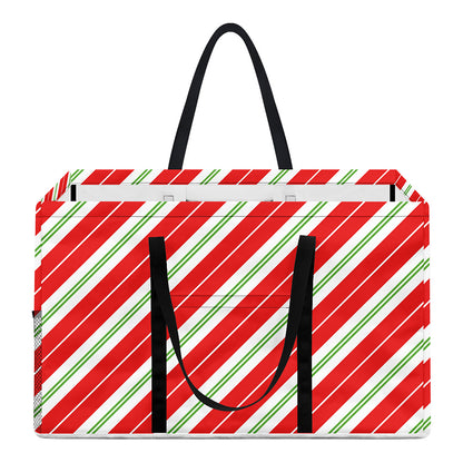 Christmas Candy Cane Stripes Print Utility Tote Bag