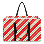 Christmas Candy Cane Stripes Print Utility Tote Bag