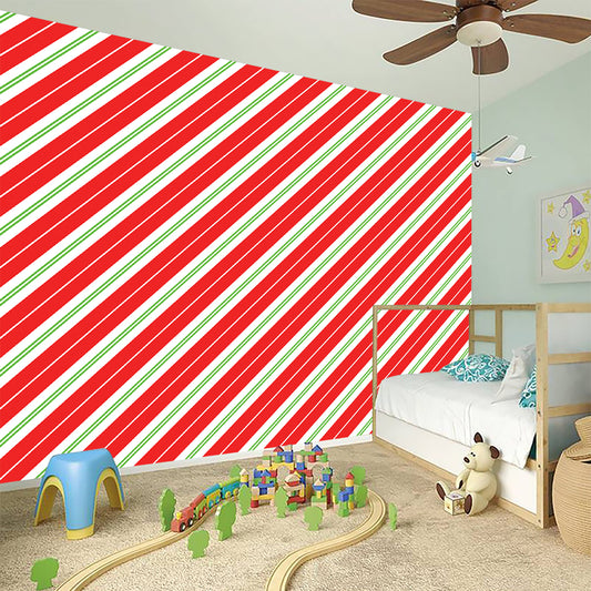 Christmas Candy Cane Stripes Print Wall Sticker