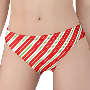 Christmas Candy Cane Stripes Print Women's Panties