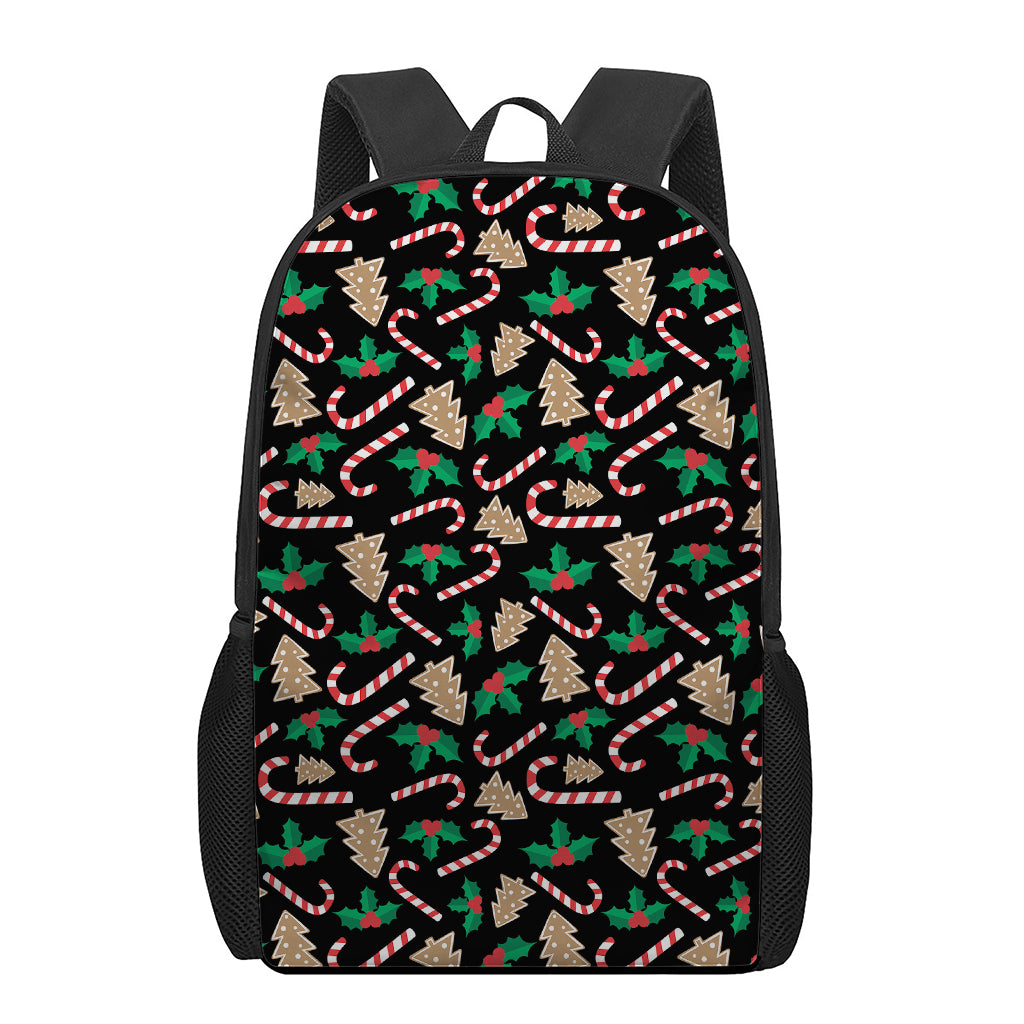 Christmas Cookie And Candy Pattern Print 17 Inch Backpack