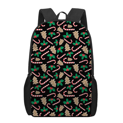 Christmas Cookie And Candy Pattern Print 17 Inch Backpack