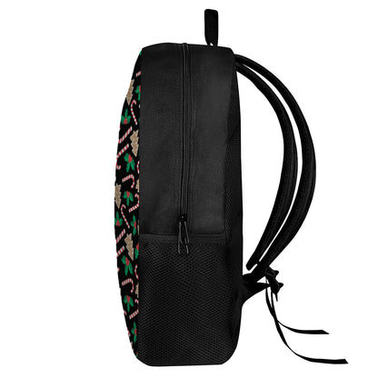 Christmas Cookie And Candy Pattern Print 17 Inch Backpack