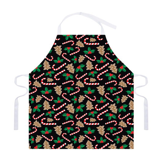 Christmas Cookie And Candy Pattern Print Adjustable Apron
