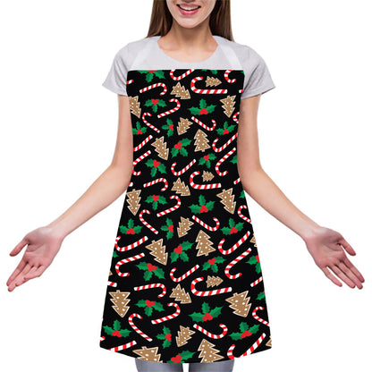 Christmas Cookie And Candy Pattern Print Adjustable Apron