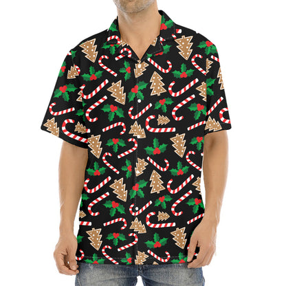 Christmas Cookie And Candy Pattern Print Aloha Shirt