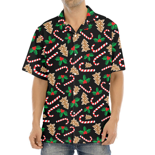 Christmas Cookie And Candy Pattern Print Aloha Shirt