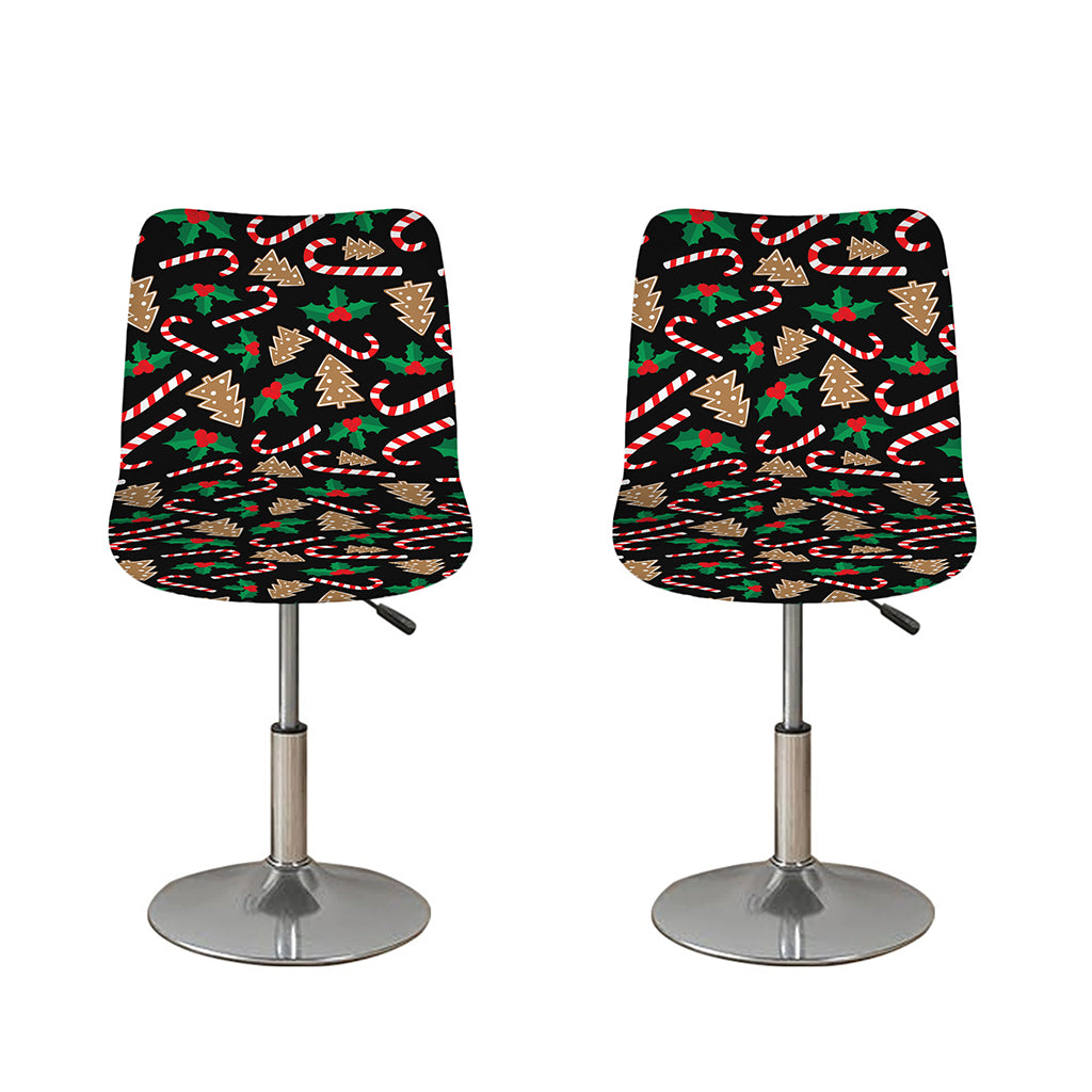 Christmas Cookie And Candy Pattern Print Bar Stool Covers