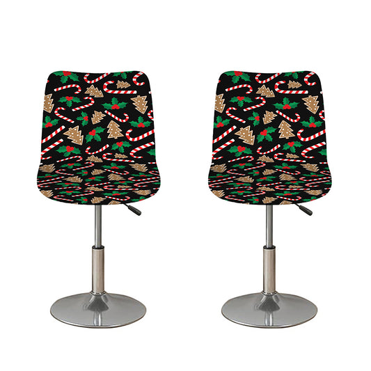 Christmas Cookie And Candy Pattern Print Bar Stool Covers