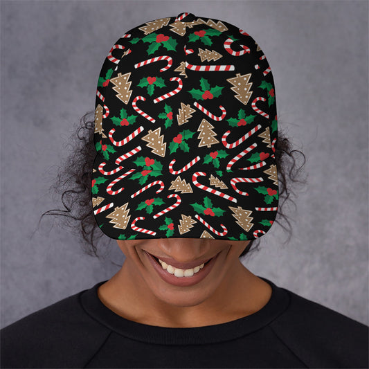 Christmas Cookie And Candy Pattern Print Baseball Cap