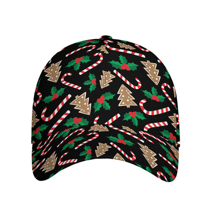 Christmas Cookie And Candy Pattern Print Baseball Cap