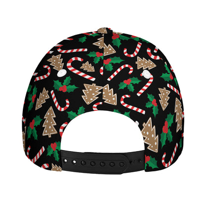 Christmas Cookie And Candy Pattern Print Baseball Cap