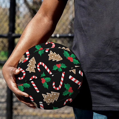 Christmas Cookie And Candy Pattern Print Basketball