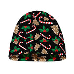 Christmas Cookie And Candy Pattern Print Beanie