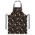 Christmas Cookie And Candy Pattern Print Bib Apron With Pocket