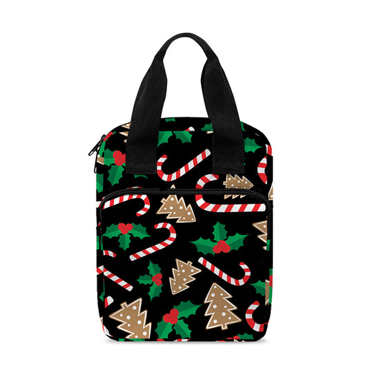 Christmas Cookie And Candy Pattern Print Bible Tote Bag