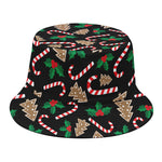 Christmas Cookie And Candy Pattern Print Bucket Hat