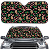 Christmas Cookie And Candy Pattern Print Car Windshield Sun Shade