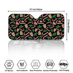 Christmas Cookie And Candy Pattern Print Car Windshield Sun Shade