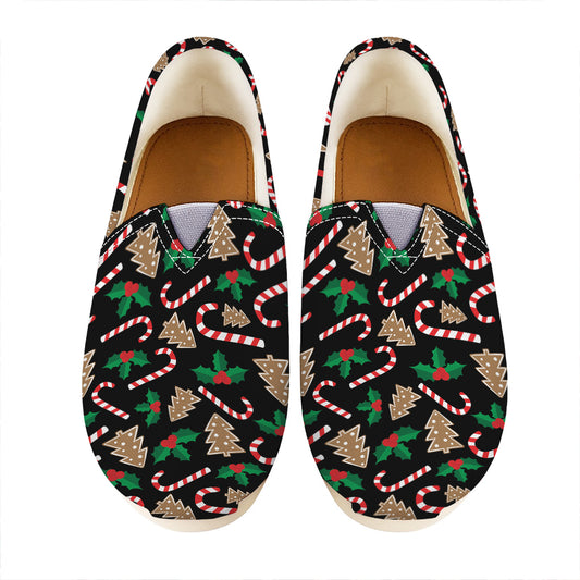 Christmas Cookie And Candy Pattern Print Casual Shoes