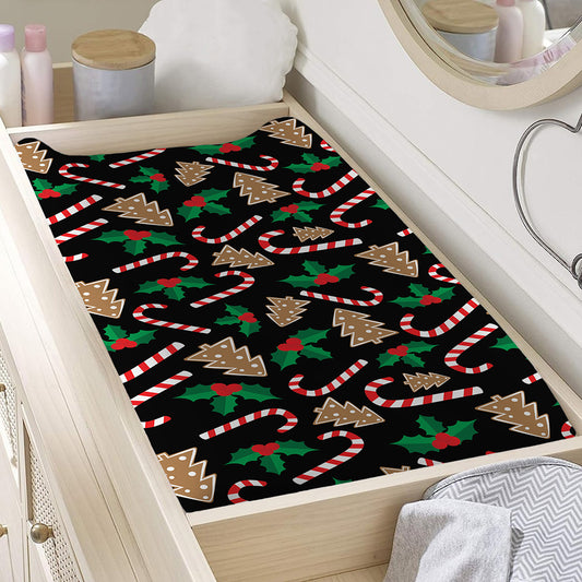 Christmas Cookie And Candy Pattern Print Changing Pad Cover