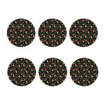 Christmas Cookie And Candy Pattern Print Coaster Set