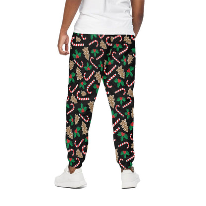 Christmas Cookie And Candy Pattern Print Cotton Pants