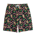 Christmas Cookie And Candy Pattern Print Cotton Shorts