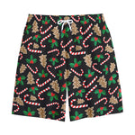 Christmas Cookie And Candy Pattern Print Cotton Shorts
