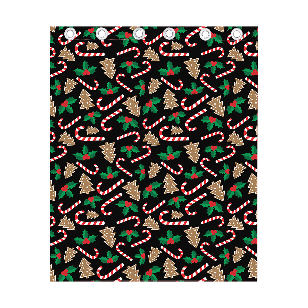 Christmas Cookie And Candy Pattern Print Curtain