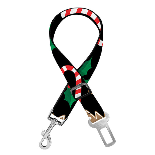Christmas Cookie And Candy Pattern Print Dog Seat Belt