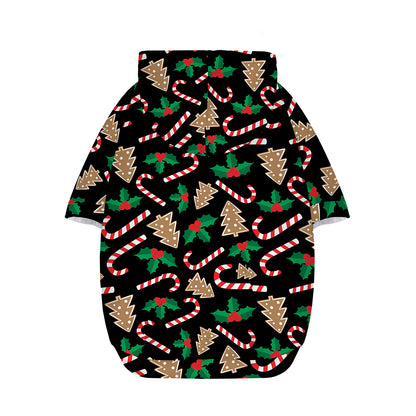 Christmas Cookie And Candy Pattern Print Dog Zip Up Hoodie