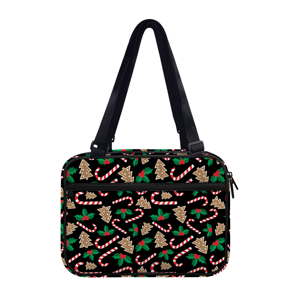 Christmas Cookie And Candy Pattern Print Double Strap Bible Bag