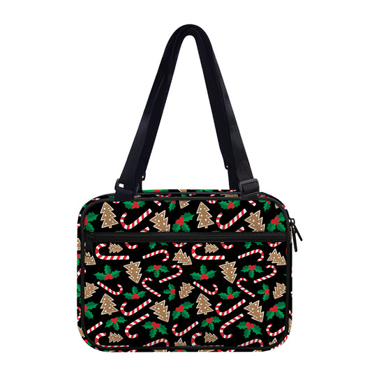 Christmas Cookie And Candy Pattern Print Double Strap Bible Bag