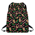Christmas Cookie And Candy Pattern Print Drawstring Backpack