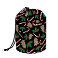 Christmas Cookie And Candy Pattern Print Drawstring Makeup Bag