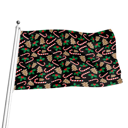 Christmas Cookie And Candy Pattern Print Flag