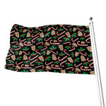 Christmas Cookie And Candy Pattern Print Flag