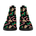 Christmas Cookie And Candy Pattern Print Flat Ankle Boots