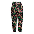 Christmas Cookie And Candy Pattern Print Fleece Lined Knit Pants