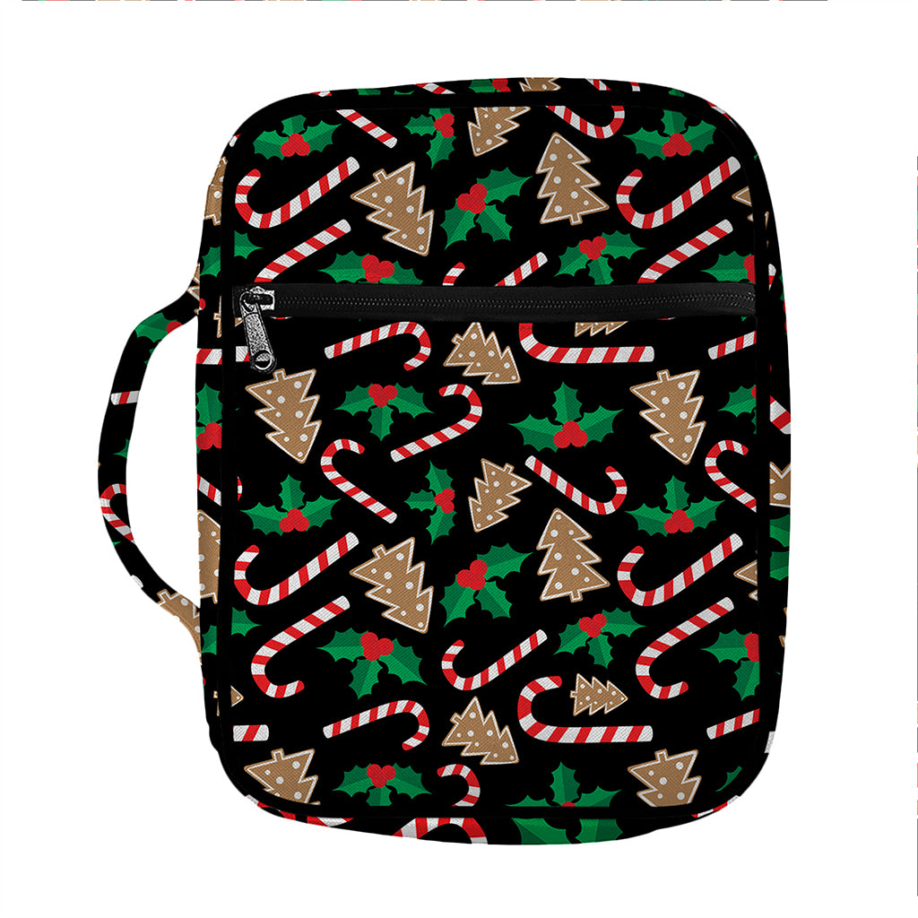 Christmas Cookie And Candy Pattern Print Front Pocket Bible Bag