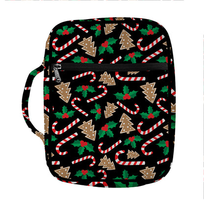 Christmas Cookie And Candy Pattern Print Front Pocket Bible Bag