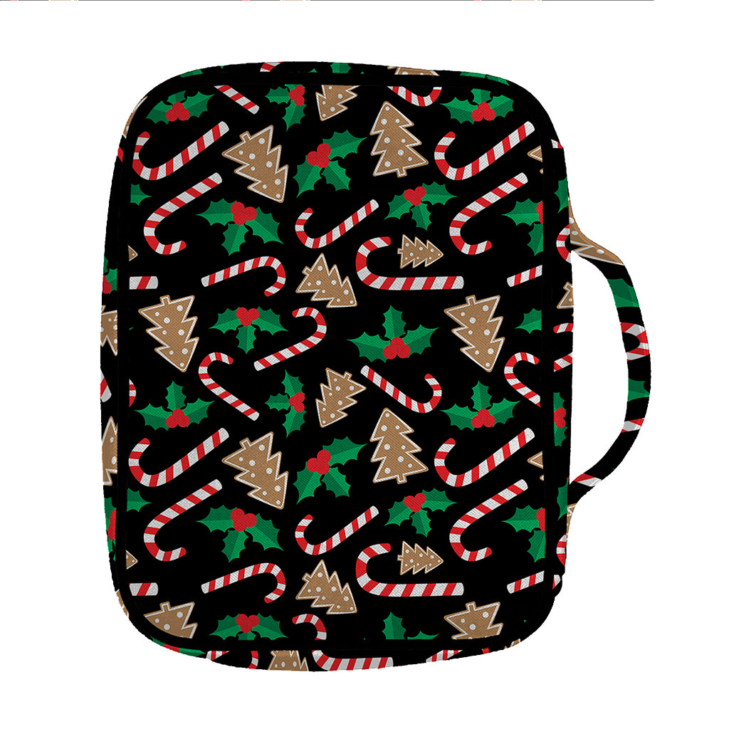 Christmas Cookie And Candy Pattern Print Front Pocket Bible Bag