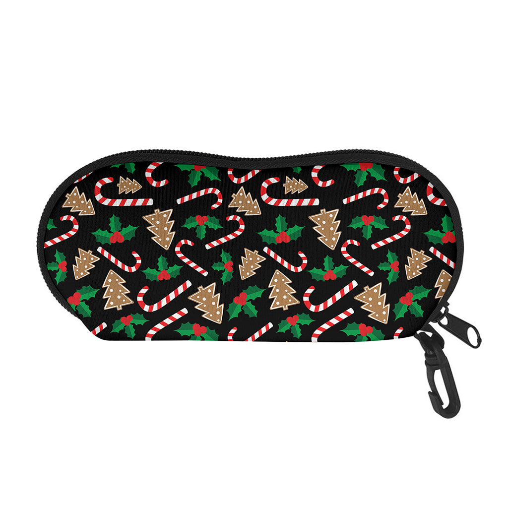 Christmas Cookie And Candy Pattern Print Glasses Case
