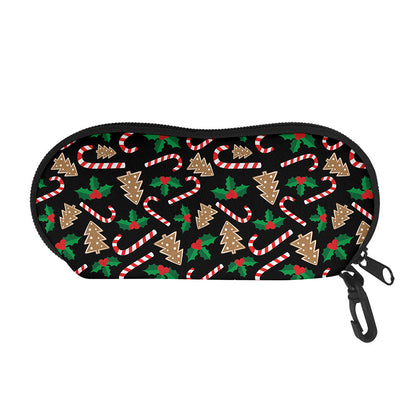 Christmas Cookie And Candy Pattern Print Glasses Case