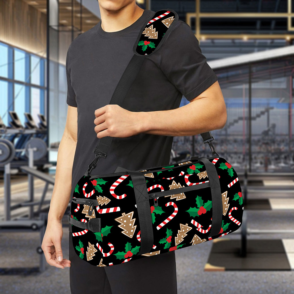 Christmas Cookie And Candy Pattern Print Gym Bag